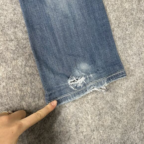 Grace In LA Jeans Size 27 Medium Wash Boot Cut Stretch Denim Embellished Flaws - Picture 14 of 15